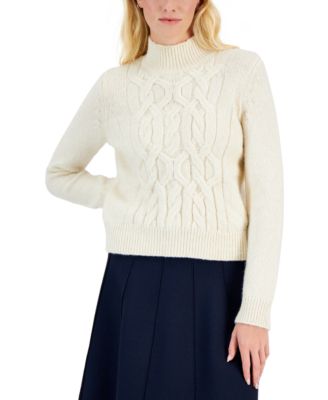 Tommy Hilfiger - Women's Cable-Knit Mock-Neck Sweater