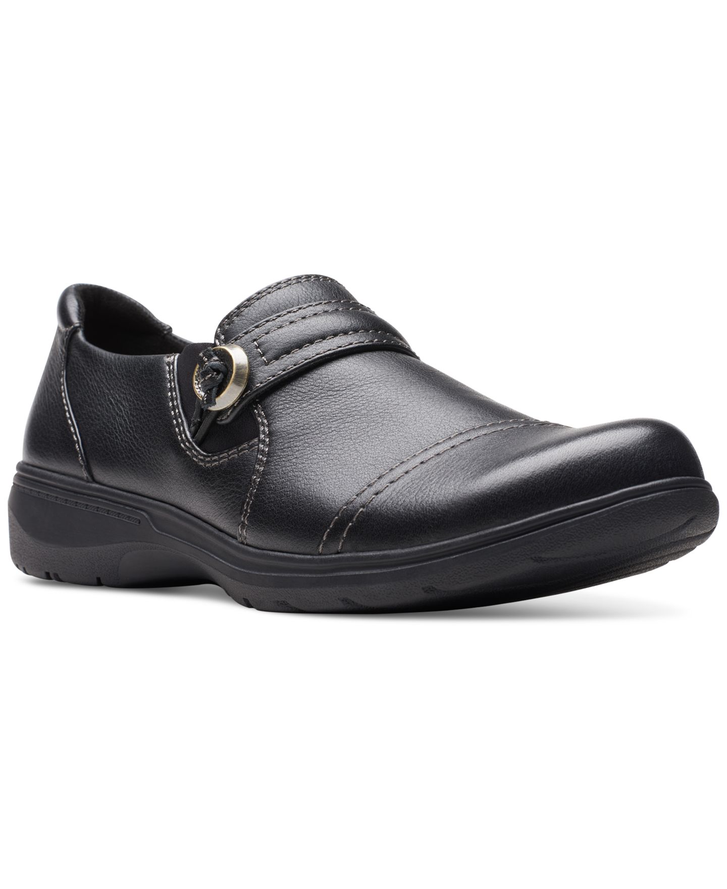 Женские туфли Clarks Carleigh Pearl Strapped Slip-On, цвет: Чёрный — фото 1