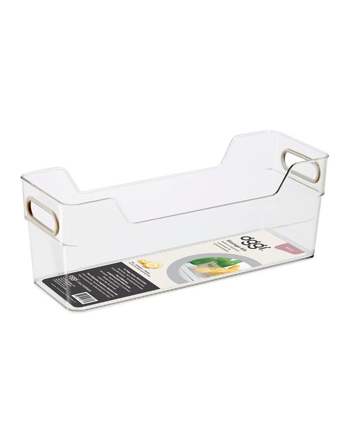 OGGI Set 6 Contenitori Organizer Trasparenti/Grigi – 14x5 Cm – Per Dispensa, Frigo E Armadi