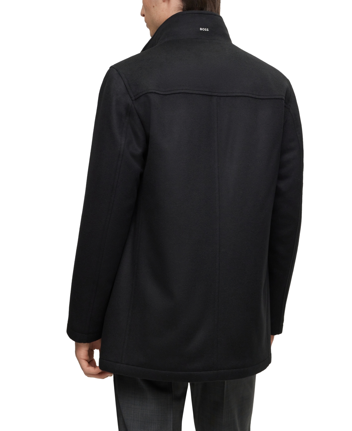 Shop Hugo Boss Boss By  Men's Relaxed-fit Coat In Black