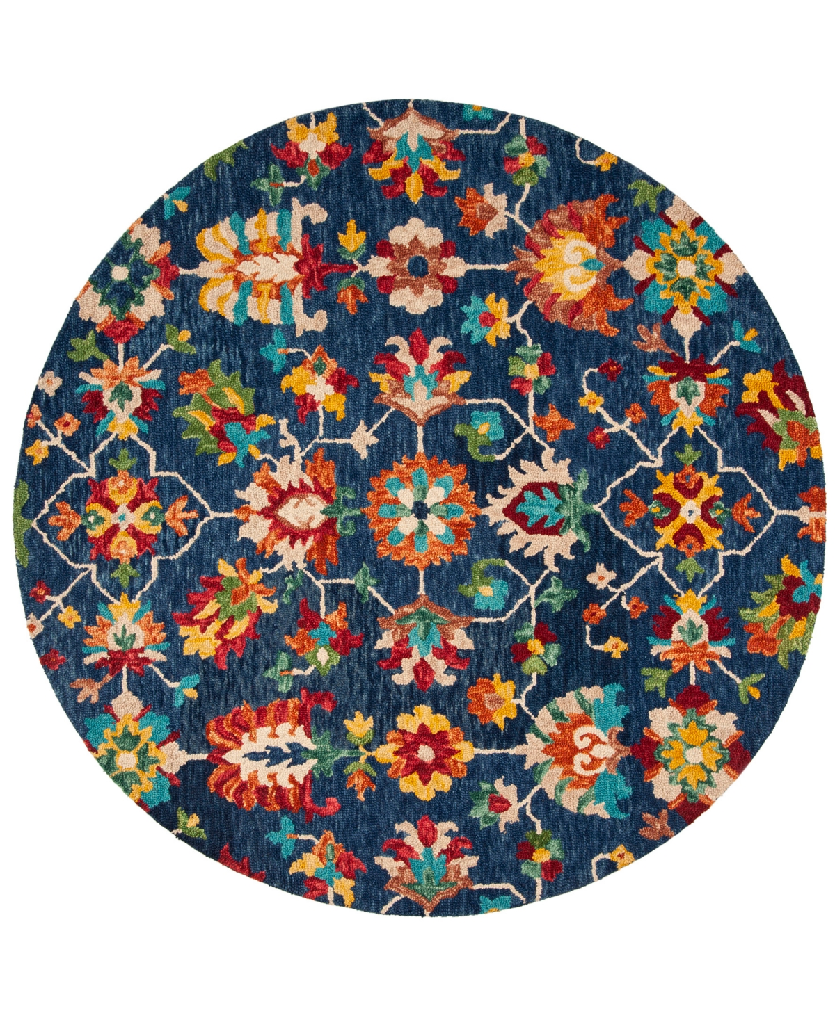 Safavieh Aurora APN510 7' x 7' Round Area Rug - Navy, Red