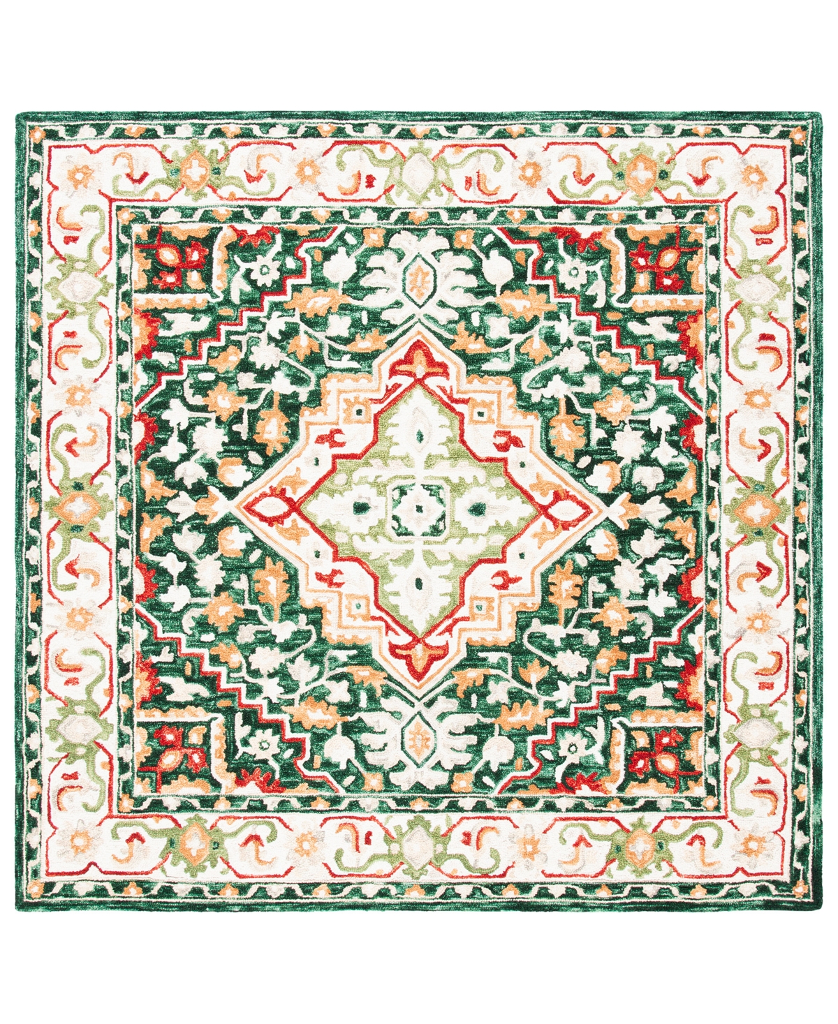 Safavieh Aurora APN705 7' x 7' Square Area Rug - Green, Red