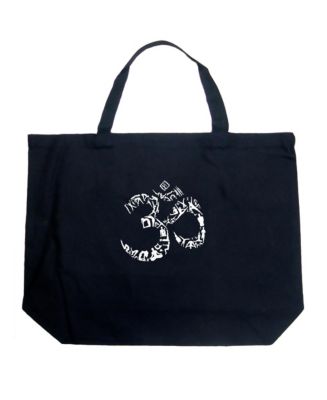 LA Pop Art Om Yoga Poses - Large Word Art Tote Bag - Macy's