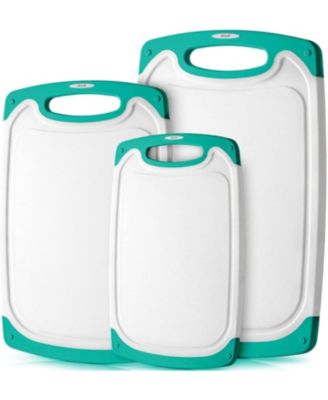 3 Piece Set Non Slip Kitchen Cutting Board With Juice Groove