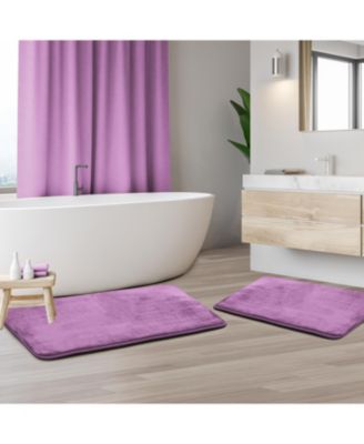 2 Piece Ultra Soft Non-Slip Plush Memory Foam Bath Rug Set - Small & Large