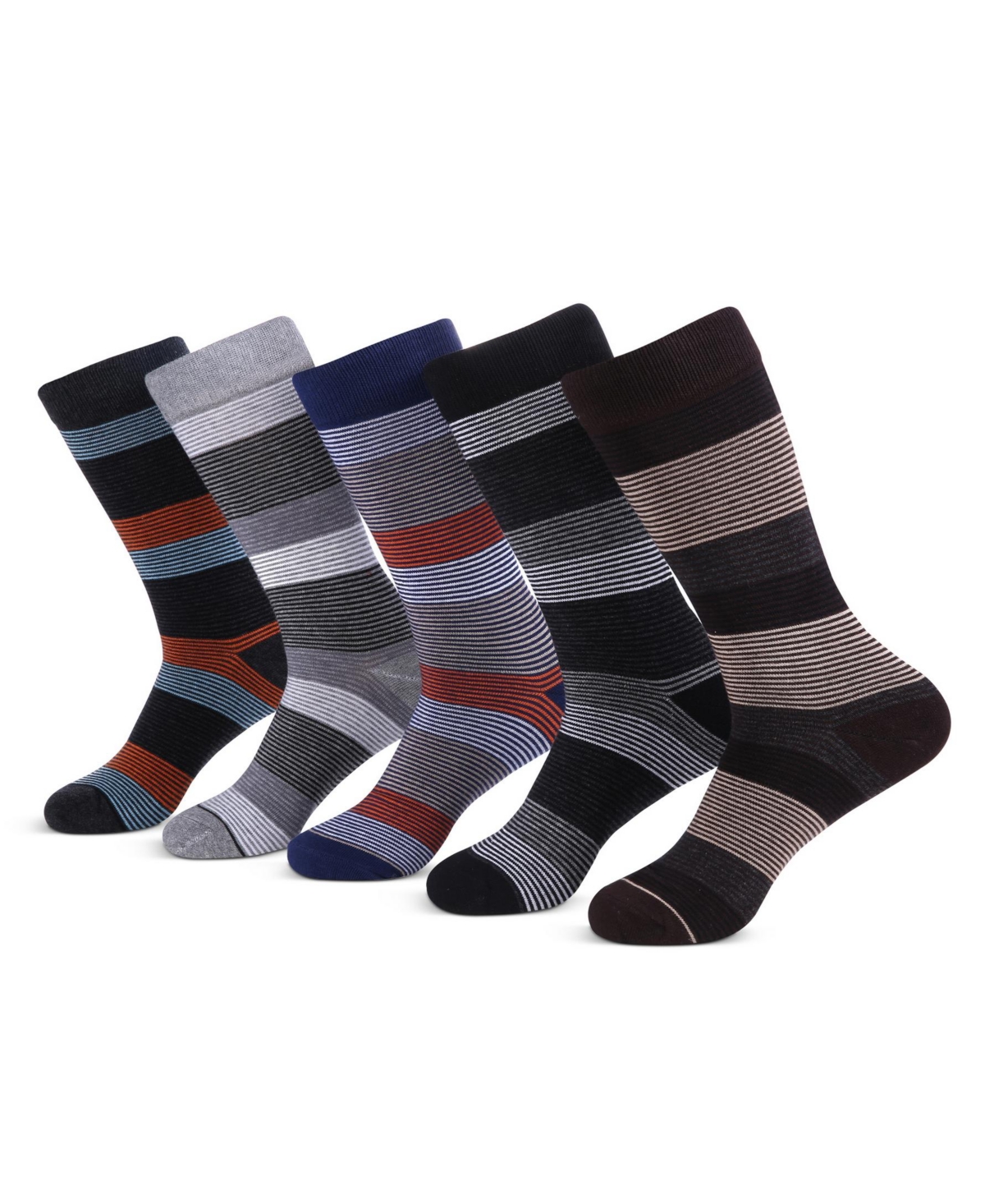 Men's Genteel Striped Crew Socks 5 Pack - Genteel striped