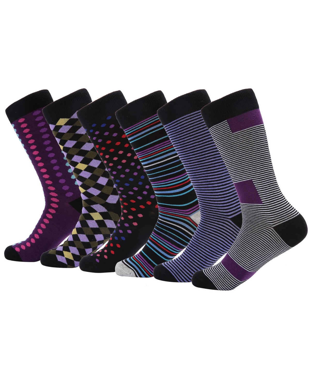 Men's Kaleidoscopic Funky Dress Socks - Groovy cluster