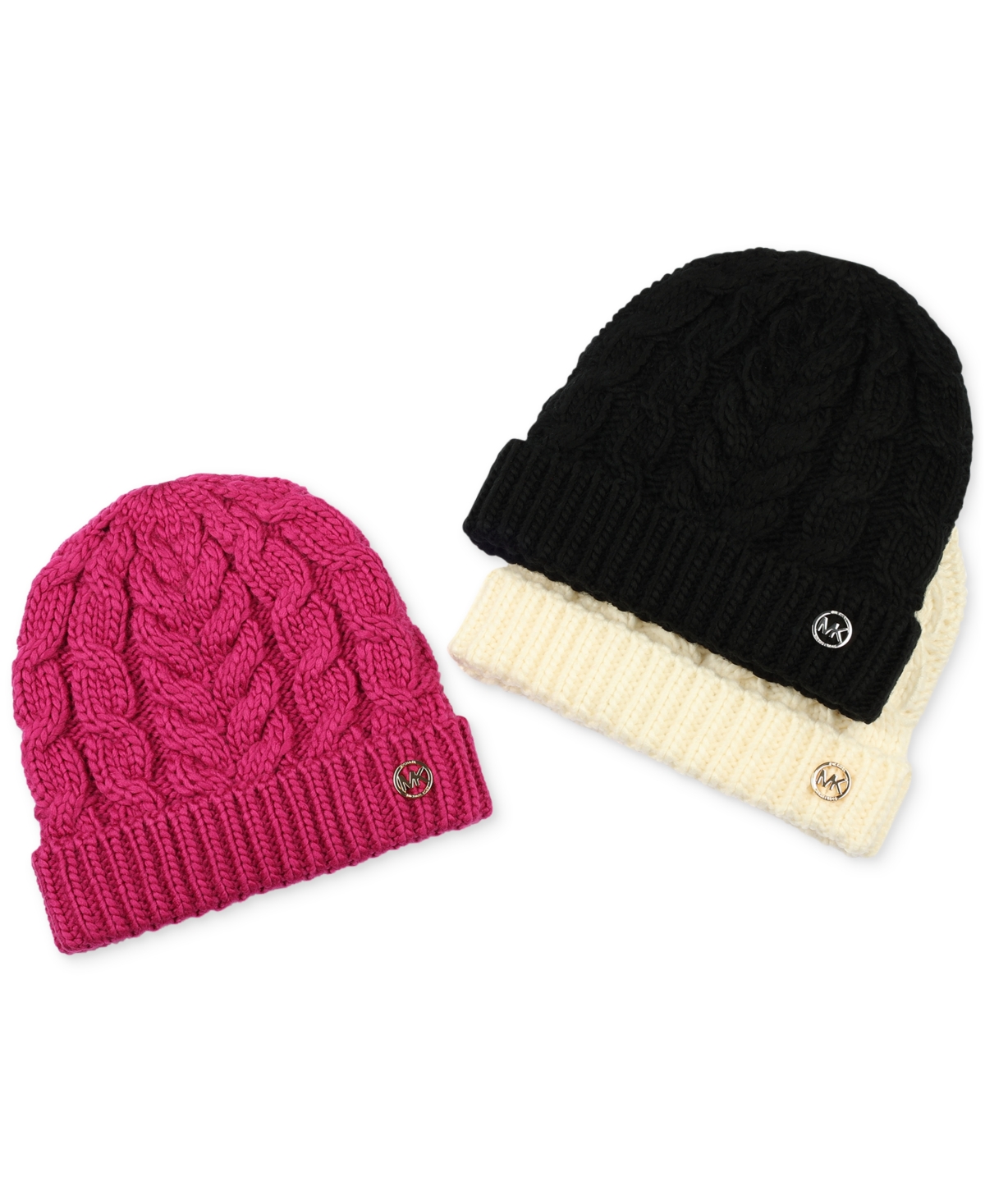Michael Kors Michael  Women's Moving Cables Knit Hat In Cream