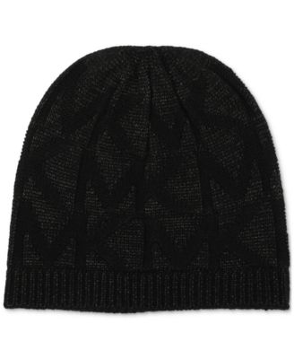 Women's Debossed Knit Metallic Beanie & Scarf Set