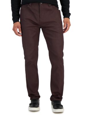 I.N.C. International Concepts - Men's Slim-Fit Coated Bordeaux Jeans