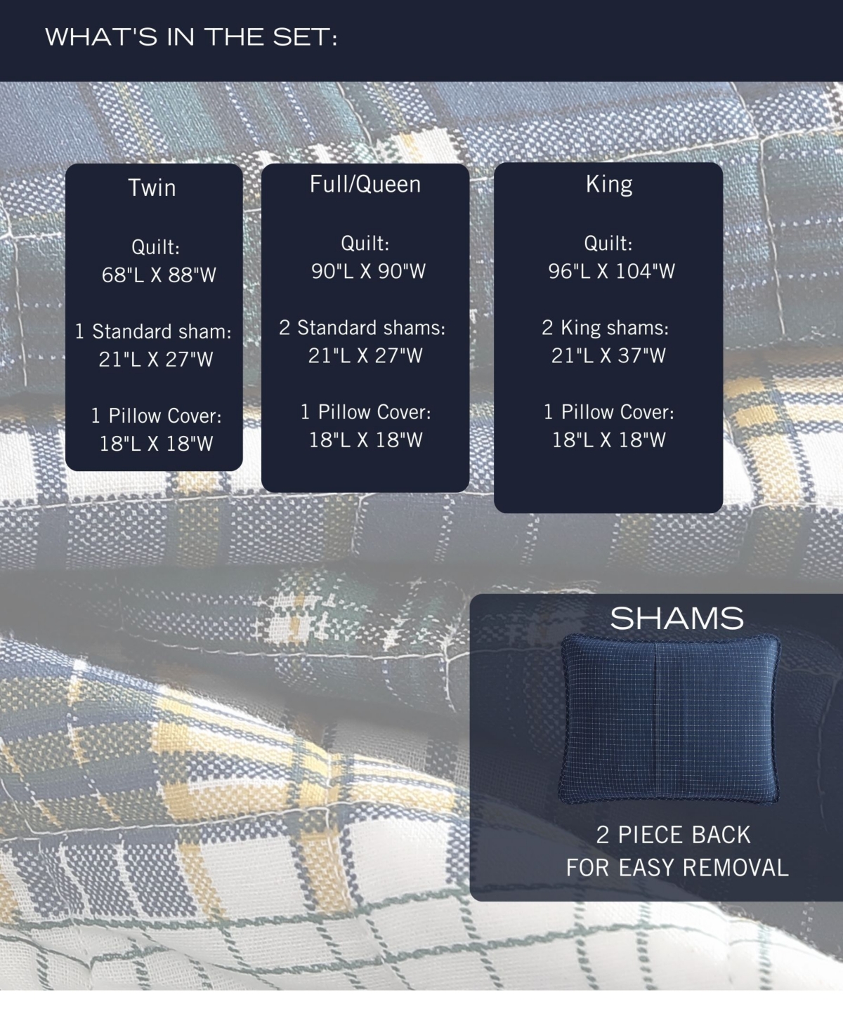 Nautica Marina Cove Cotton Reversible 4 Piece Quilt Set, - Green