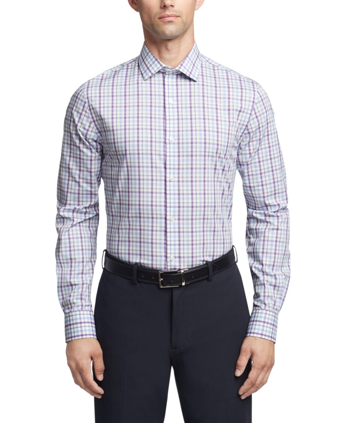 Tommy Hilfiger Men's Flex Slim Fit Twill Dress Shirt In Lavender