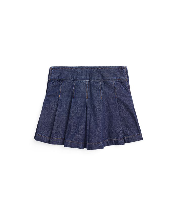 Polo Ralph Lauren Toddler and Little Girls Pleated Cotton Denim Skirt ...