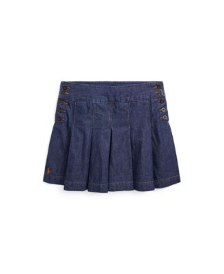 Polo Ralph Lauren Big Girls Pleated Cotton Denim Skirt Macy s