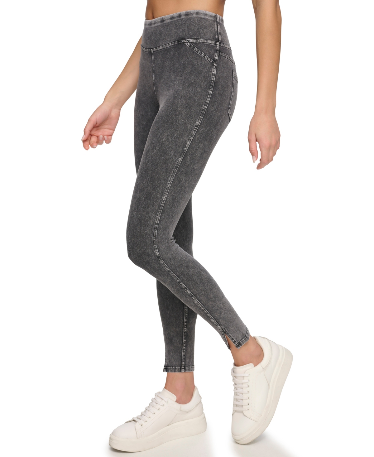 Andrew Marc Sport Women's High Rise 7/8 Jeggings Pant with Side Vent
