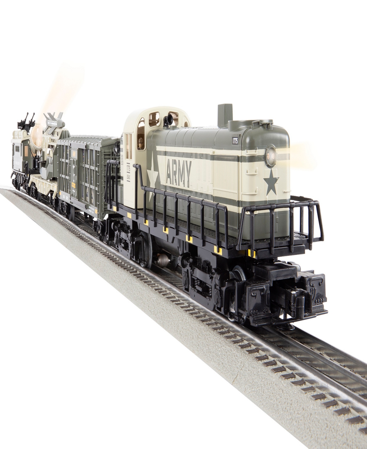 LIONEL ARMY FREIGHT LIONCHIEF BLUETOOTH 5.0 TRAIN SET WITH REMOTE 