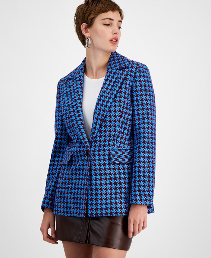 Avec Les Filles Women's Houndstooth Tweed Blazer - Macy's
