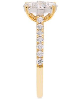 Diamond Cluster Engagement Ring (1 ct. t.w.) in 14k Two-Tone Gold