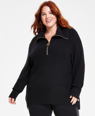 Plus Size Wing-Collar Sweater