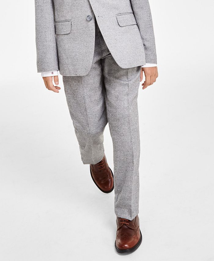 Tommy Hilfiger Men's Grey Suit Belt Loop Casual Trousers 