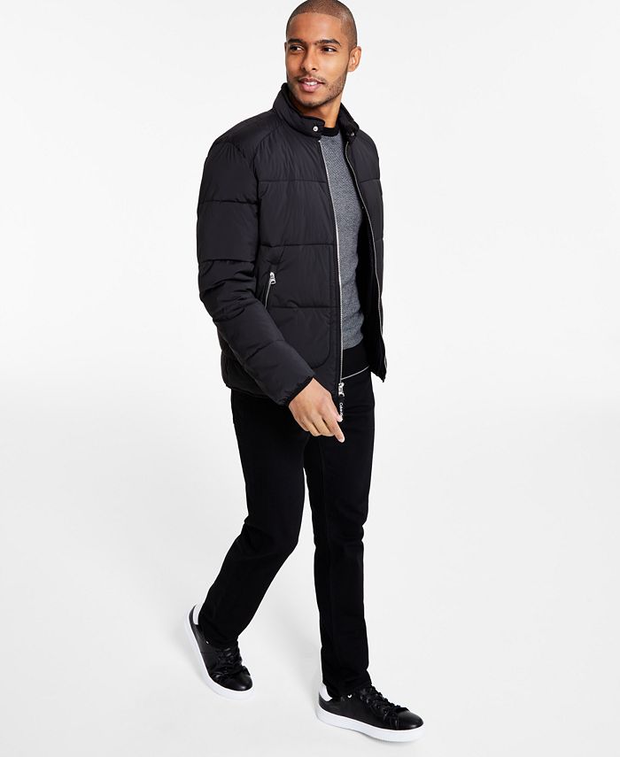 Calvin Klein Men's Stretch Medium Weight Moto Jacket - Macy's