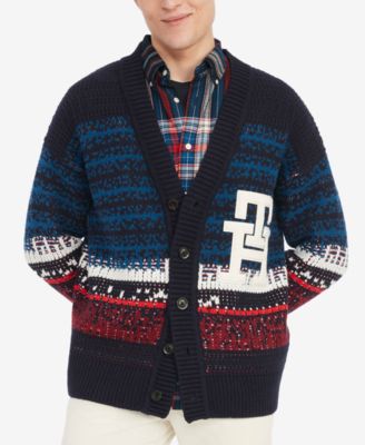 Tommy Hilfiger Men's Ombre Textured Stripe Cardigan Sweater