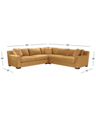 CLOSEOUT! Marristin 123" 3-Pc. Fabric L Sectional, Created for Macy's