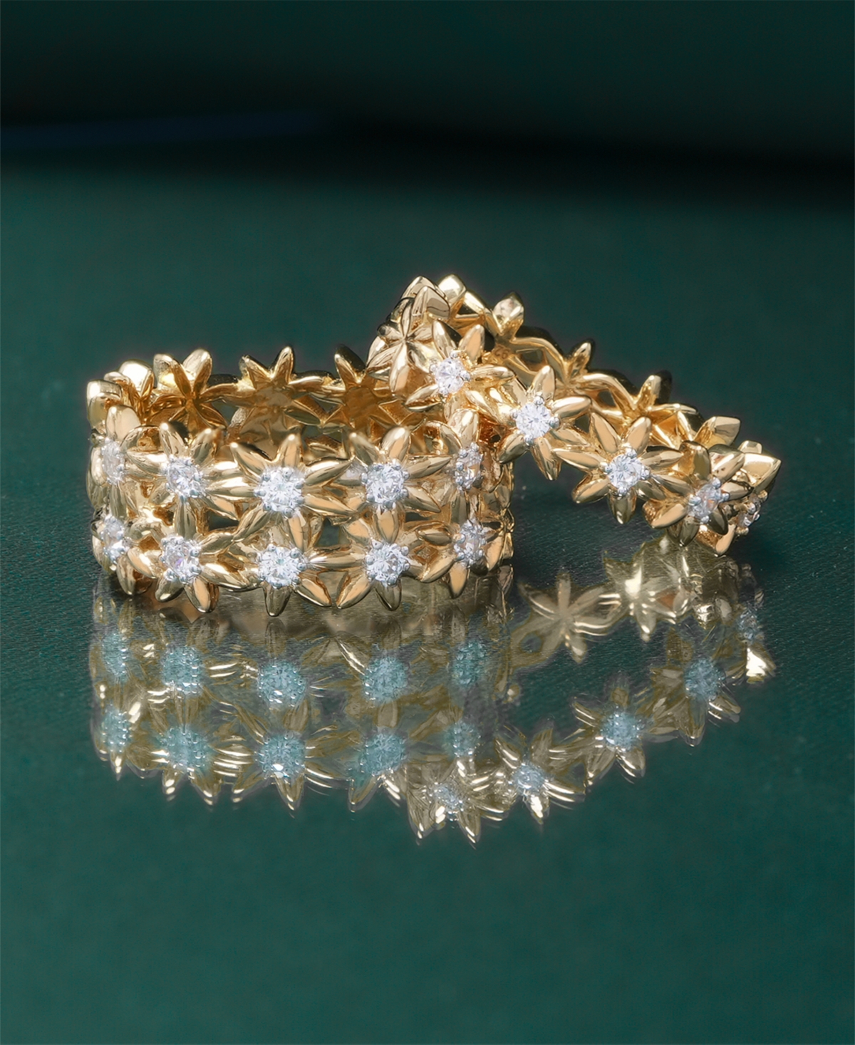 Audrey by Aurate Diamond Flower Band (1/6 ct. t.w.)  Created for Macy's - Gold Vermeil