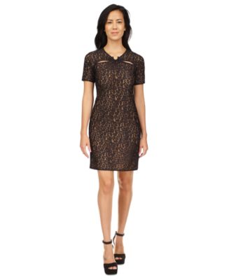 Michael Kors Womens Cutout O Ring Dress Black Size Small main image 0