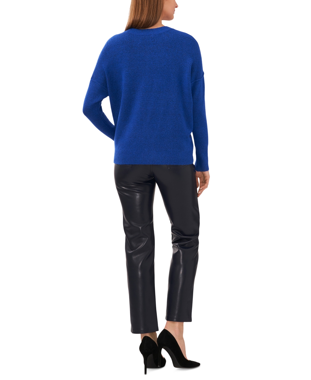Vince Camuto Women's Cozy Long Sleeve Extend Shoulder Sweater In Blue