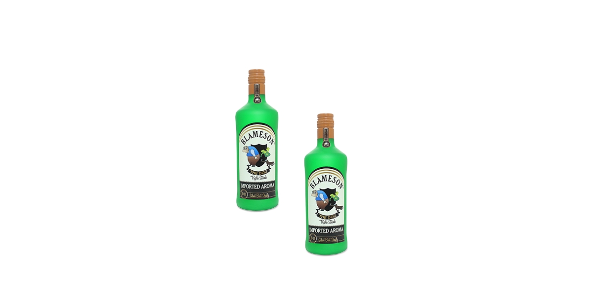Liquor Bottle Blameson, 2-Pack Dog Toys - Medium Green