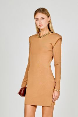 Women's Shoulder Pad Knit Dress