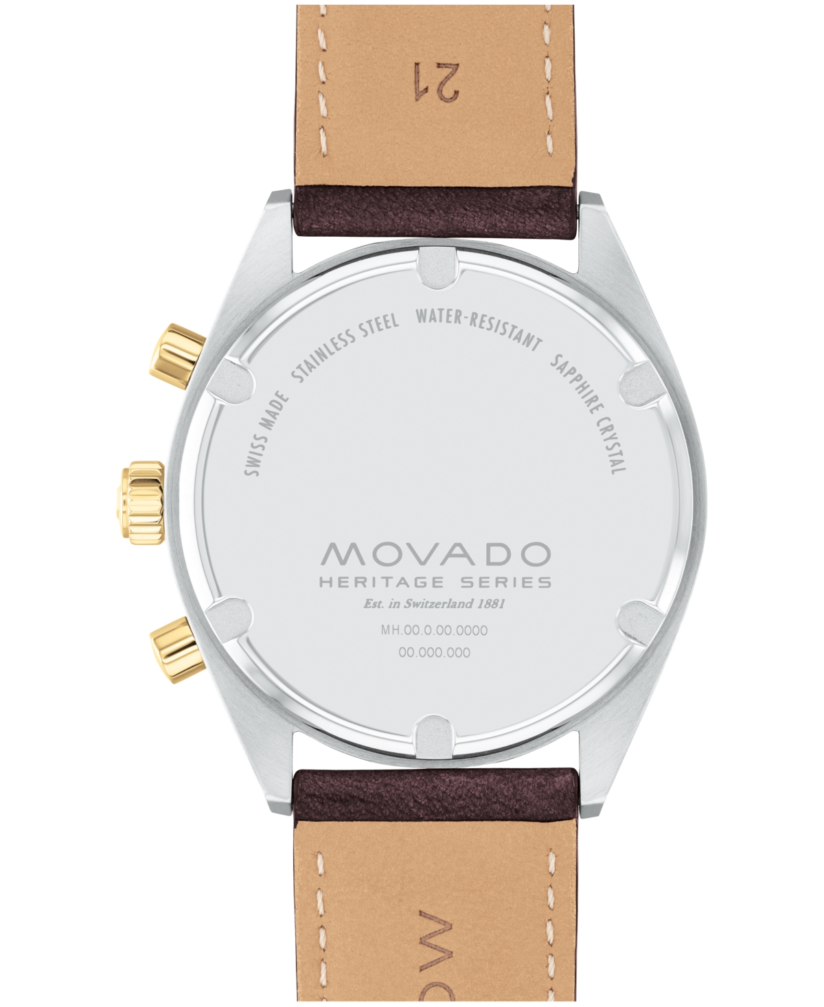 Shop Movado Men's Datron Swiss Quartz Chrono Brown Leather Watch 40mm