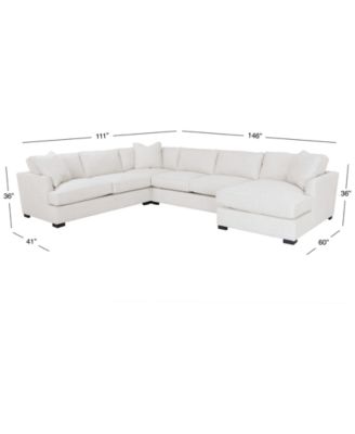 CLOSEOUT! Nightford 148" 4-Pc. Fabric Chaise Sectional, Created for Macy's