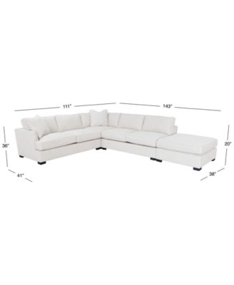 CLOSEOUT! Nightford 143" 4-Pc. Fabric L Sectional, Created for Macy's