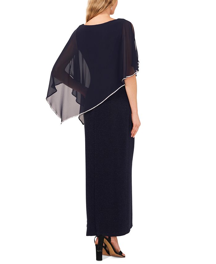 MSK Women's Women's Rhinestone-Overlay Jersey-Knit Gown - Macy's