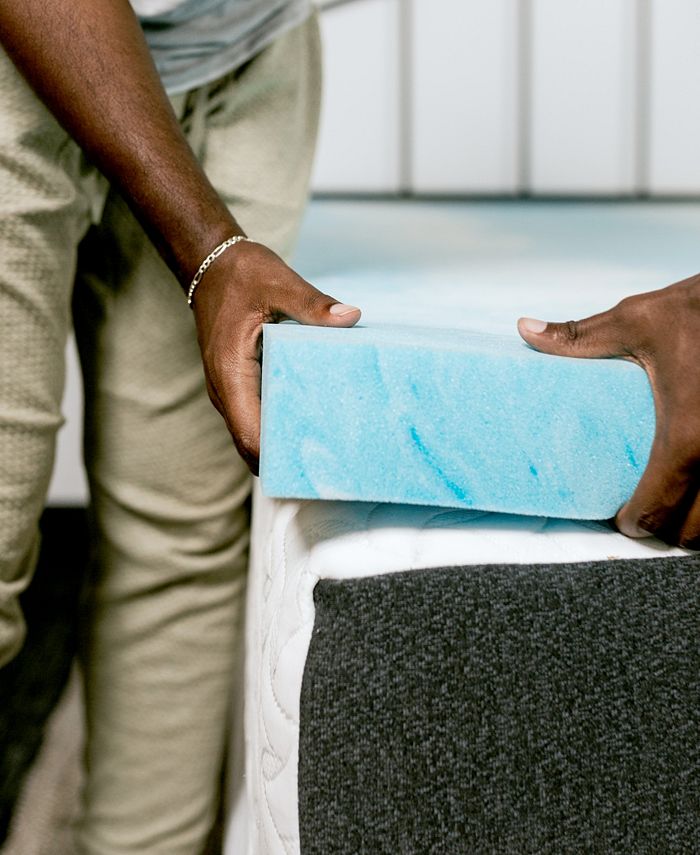 eLuxury 3" Thick Temperature Regulating Memory Foam Topper Queen Macy's