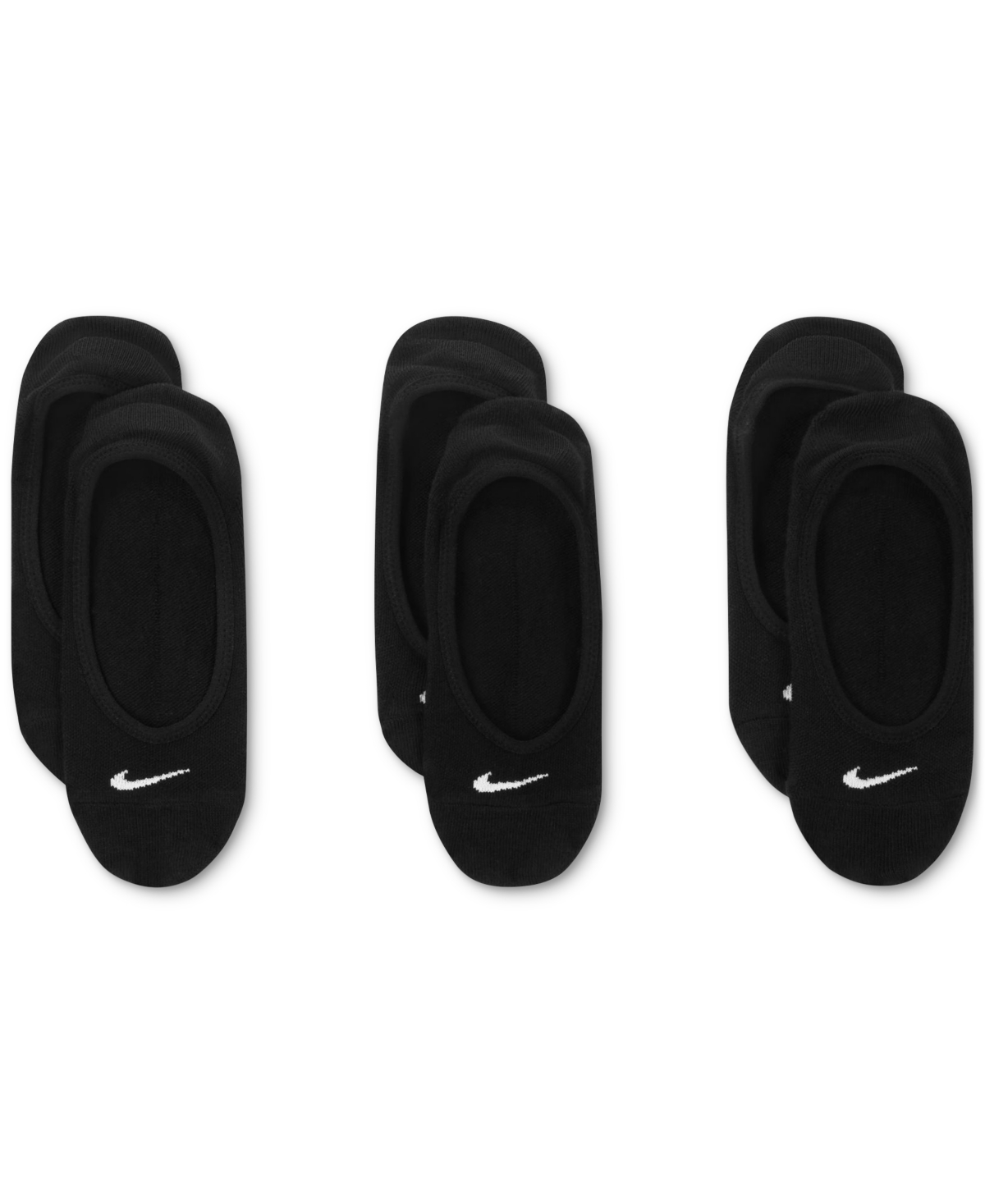 Nike Women's  Everyday Lightweight Training Footie Socks 3 Pairs In Black