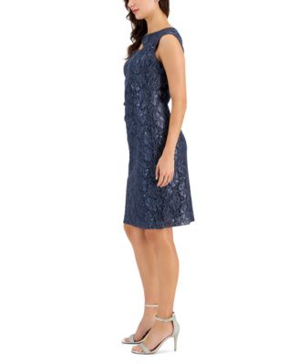 Women's Sequined-Lace Sheath Dress