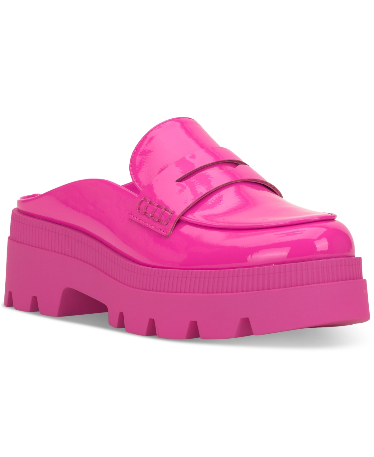 Jessica Simpson Uma Platform Penny Loafer Mule In Valley Pink Faux Leather
