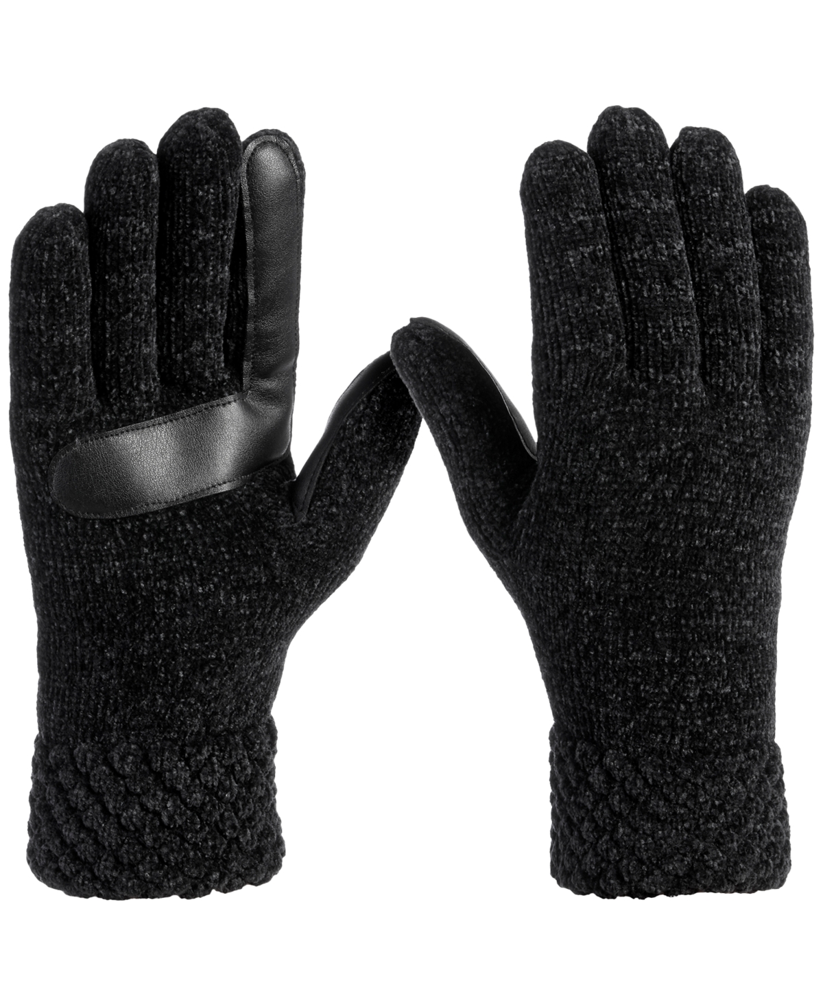 Isotoner Signature Women's Chenille Cable-knit Gloves In Black