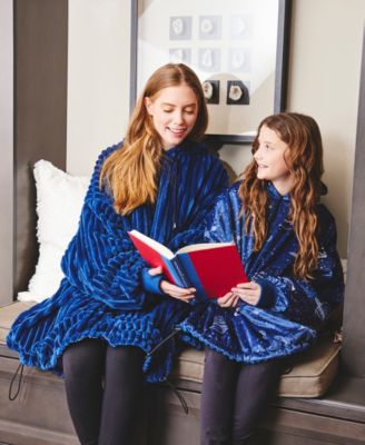 Oversized Wearable Reversible Color Kids Blanket, 31.5" x 42.8" 