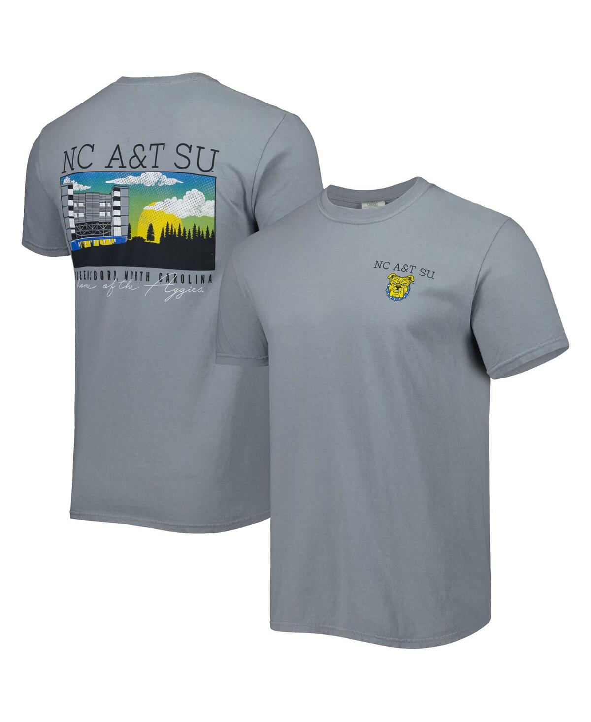 IMAGE ONE MEN'S GRAY NORTH CAROLINA A&T AGGIES CAMPUS SCENERY COMFORT COLOR T-SHIRT
