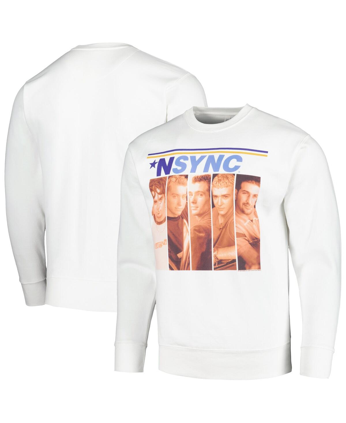 Men's White Nsync Boxes Pullover Sweatshirt - White