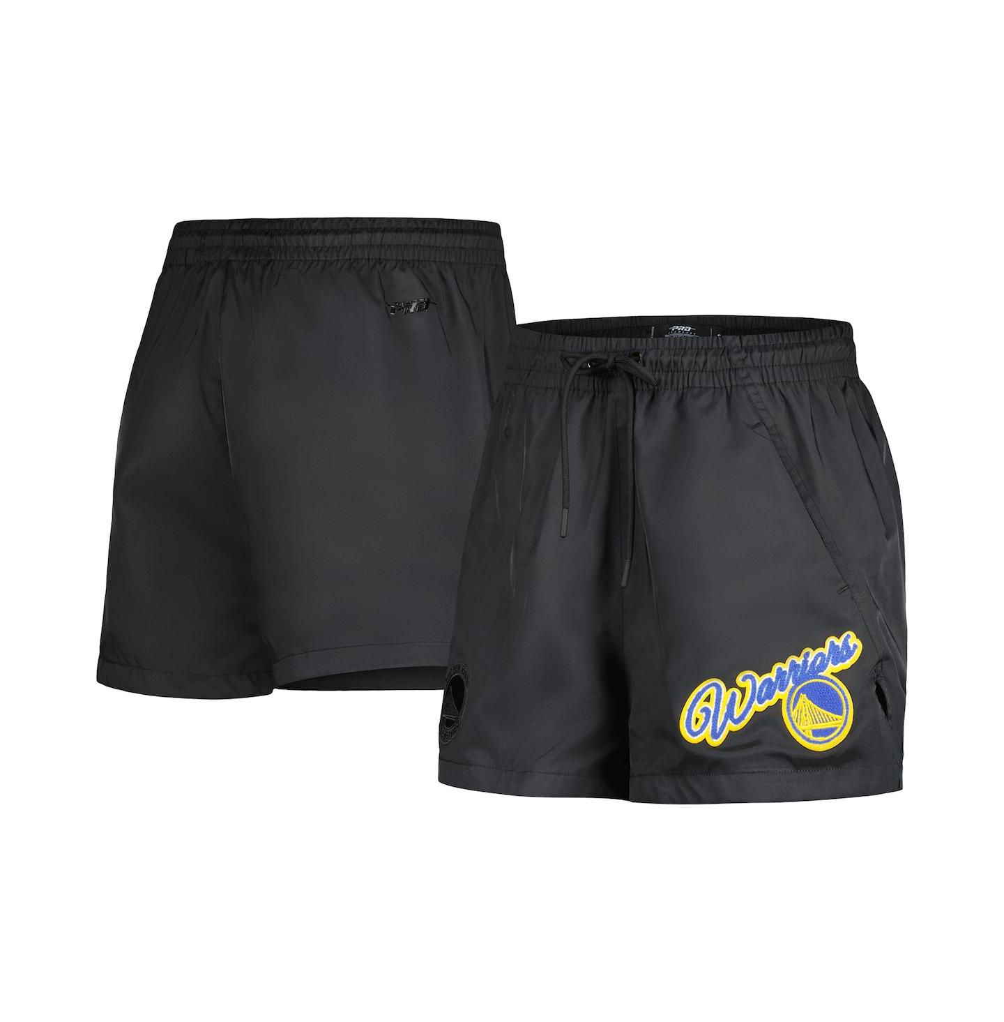 Женские шорты Pro Standard Black Golden State Warriors Script Woven — фото 1