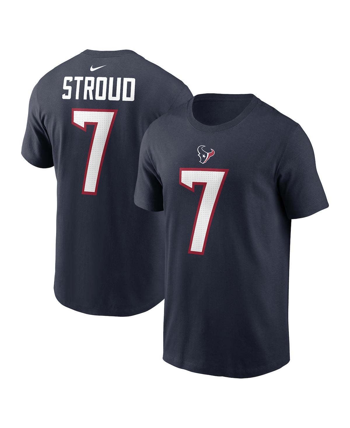 NIKE MEN'S NIKE C.J. STROUD NAVY HOUSTON TEXANS 2023 NFL DRAFT FIRST ROUND PICK PLAYER NAME AND NUMBER T-