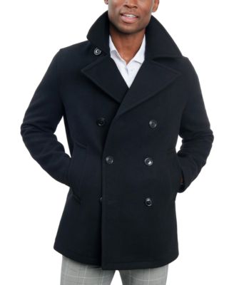 Men Double-Breasted Wool Blend Peacoat