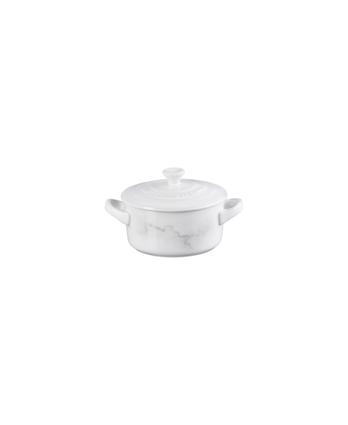 Le Creuset Stoneware 8-oz Stoneware Mable-applique Mini Cocotte In White - Marble