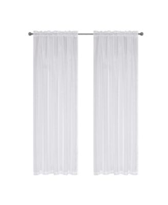 Montauk Accents Ultra Lux 2 Piece Rod Pocket White Sheer Voile Window Curtain Panels
