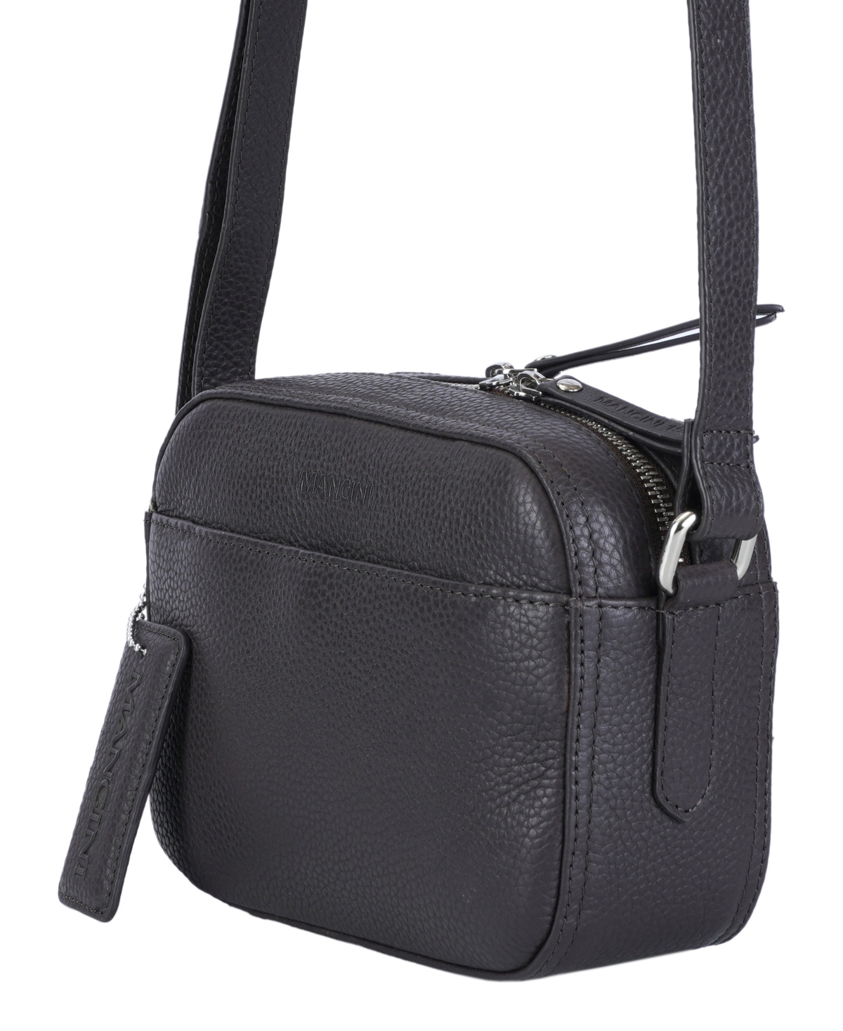 Mancini Pebbled Collection Clara Leather Crossbody Bag